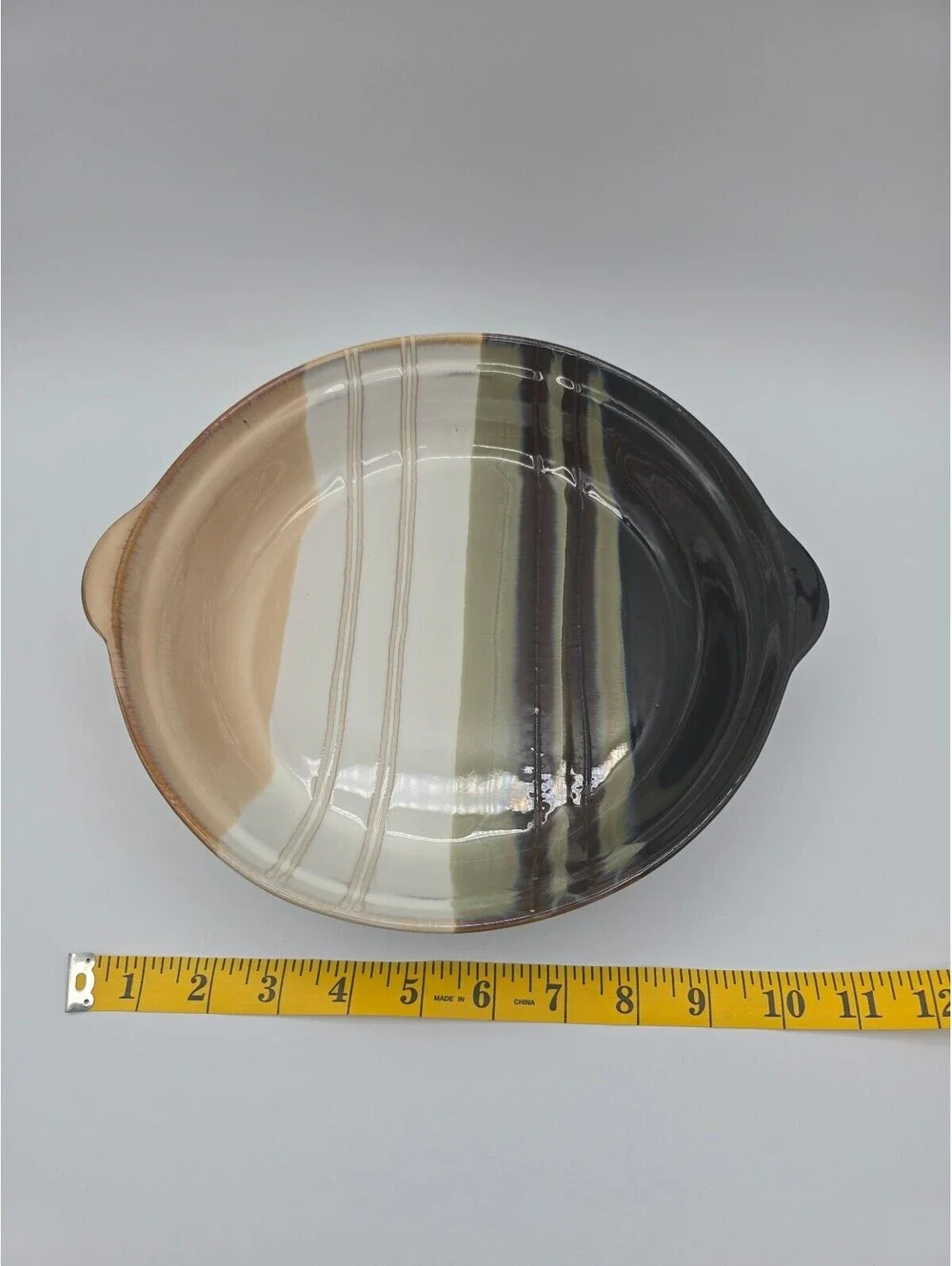 Home Trends Jazz Stoneware Round Baker Dish Reactive Glaze 10.5